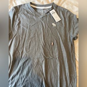 Brand new Abercrombie gray boys 11/12 v neck t shirt with tags